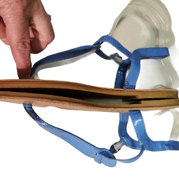 Loft Blue Sandals Size 8‎ Snakeskin Pattern Silverstone - Picture 7 of 12